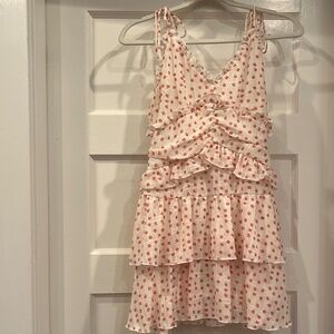 Sweet Pot Red and White Polka Dot Dress (Size 8)